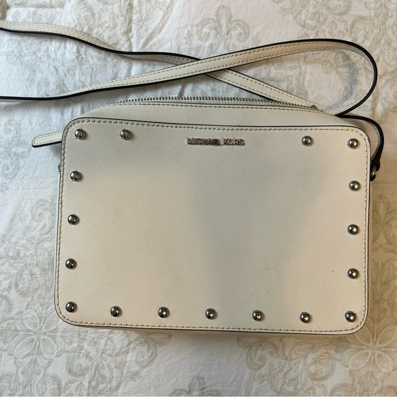 Michael Kors Handbags - Michael Kors Cream Studded Crossbody Bag